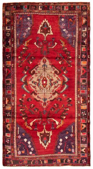 Bordered  Traditional Red Area rug Unique Turkish Hand-knotted 370686