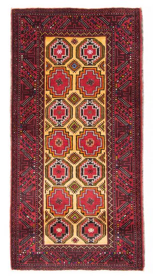 Bordered Traditional Ivory Area rug 3x5 Afghan Hand-knotted 380660
