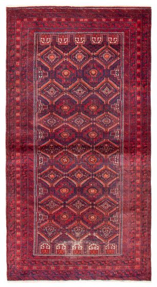 Bordered  Tribal Red Area rug 4x6 Afghan Hand-knotted 388964