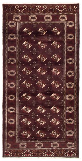 Bordered  Tribal Red Area rug Unique Turkmenistan Hand-knotted 352108