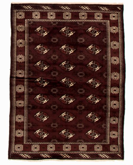 Bordered  Tribal Red Area rug 3x5 Turkmenistan Hand-knotted 353356