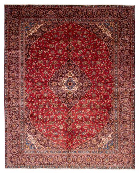 Bordered  Traditional Red Area rug 12x15 Persian Hand-knotted 388869