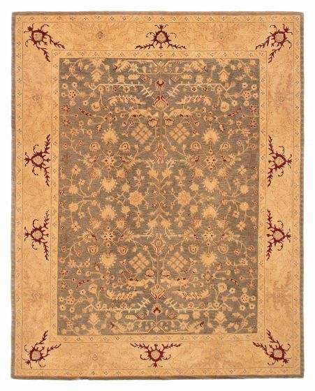 Bordered  Traditional Grey Area rug 6x9 Chinese Hand Tufted 392038