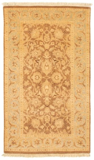 Bordered  Traditional Brown Area rug 3x5 Pakistani Hand-knotted 338196