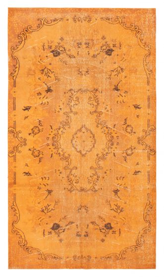 Overdyed  Transitional Orange Area rug Unique Turkish Hand-knotted 373007