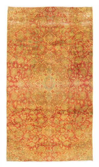 Bordered  Vintage/Distressed Red Area rug 5x8 Turkish Hand-knotted 378068