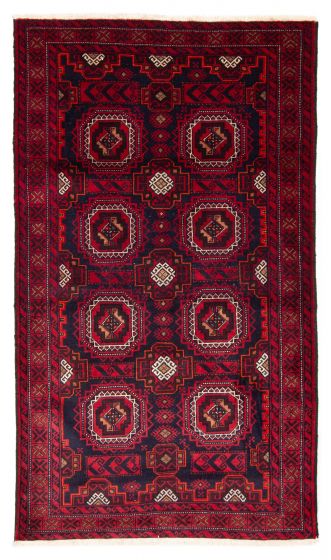 Bordered  Traditional Blue Area rug 3x5 Afghan Hand-knotted 378650