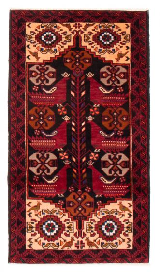 Bordered  Tribal Black Area rug 3x5 Persian Hand-knotted 381473