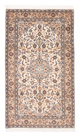 Bordered  Traditional Ivory Area rug 5x8 Persian Hand-knotted 382268