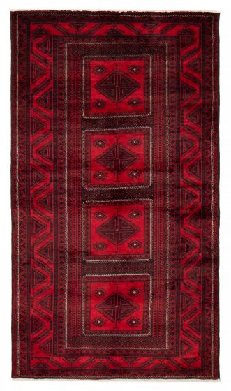 Geometric  Tribal Red Area rug 5x8 Afghan Hand-knotted 391538