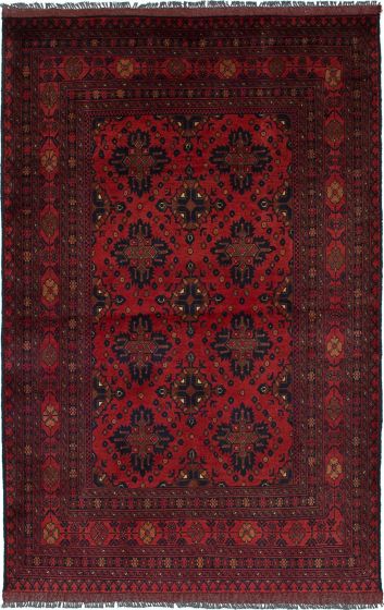 Traditional  Tribal Red Area rug 4x6 Afghan Hand-knotted 235693