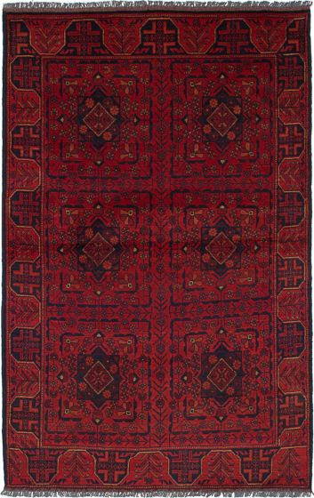 Traditional  Tribal Red Area rug 3x5 Afghan Hand-knotted 236268