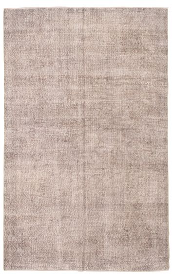 Bordered  Vintage Grey Area rug 6x9 Turkish Hand-knotted 326349