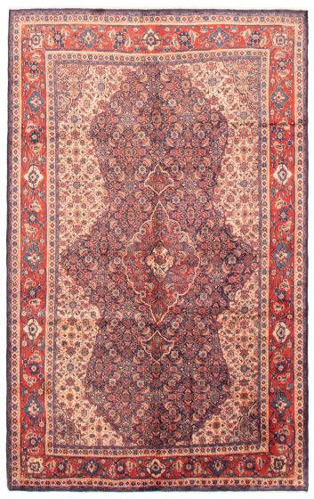 Bordered  Traditional Blue Area rug 6x9 Persian Hand-knotted 364979
