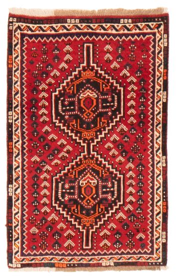 Bordered  Traditional Red Area rug 3x5 Turkish Hand-knotted 370943