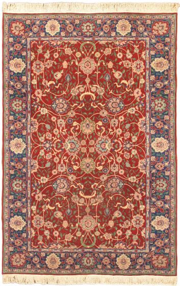 Traditional Red Area rug 5x8 Chinese Hand-knotted 49934