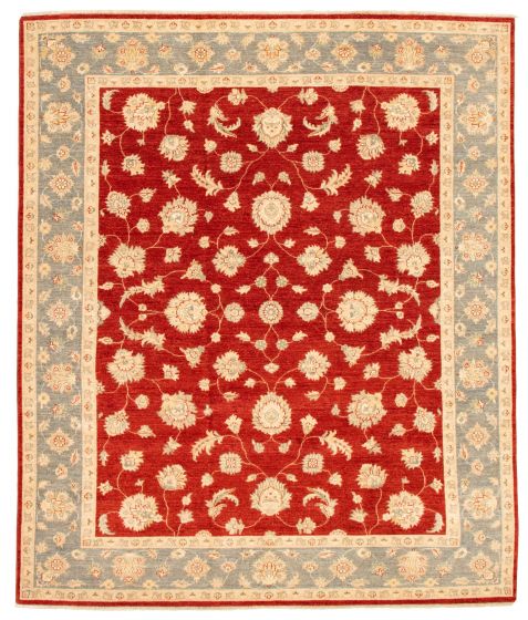 Bordered  Traditional Red Area rug 6x9 Afghan Hand-knotted 346521