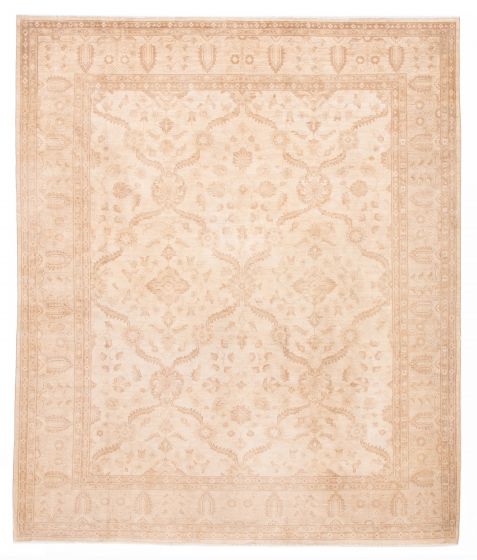 Vintage/Distressed Ivory Area rug 6x9 Turkish Hand-knotted 388429