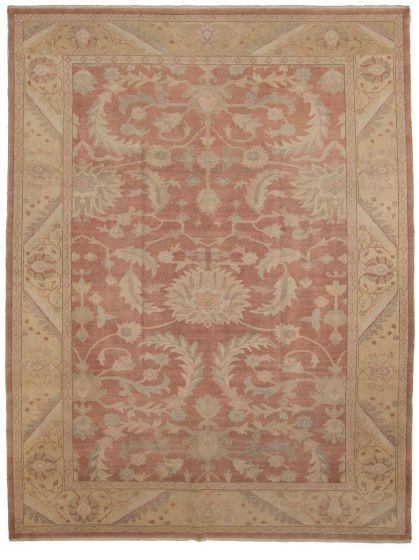 Bordered  Traditional Brown Area rug 9x12 Turkish Hand-knotted 308200