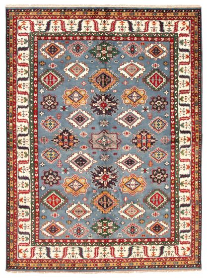 Bordered  Traditional Blue Area rug 9x12 Indian Hand-knotted 310366