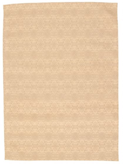 Transitional Ivory Area rug 4x6 Indian Handmade 315273