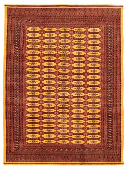 Bordered  Traditional Orange Area rug 8x10 Pakistani Hand-knotted 316653
