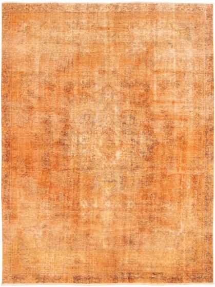 Overdyed  Transitional Orange Area rug 9x12 Turkish Hand-knotted 317977