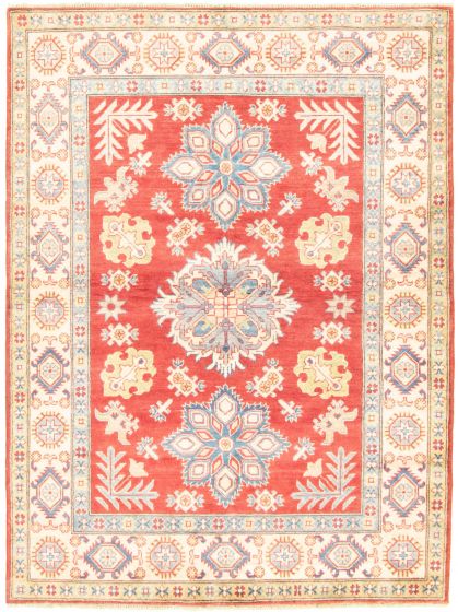 Bordered  Traditional Red Area rug 4x6 Afghan Hand-knotted 328970