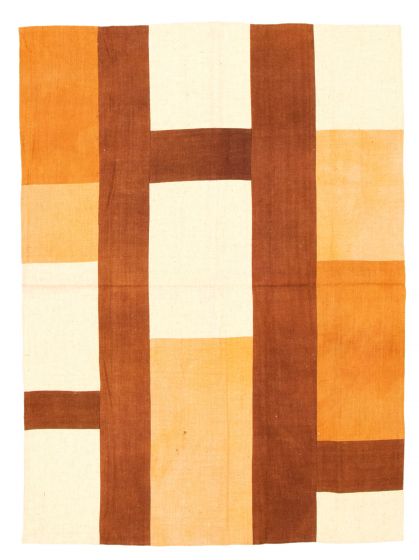Bohemian  Flat-weaves & Kilims Brown Area rug 4x6 Turkish Flat-weave 335188