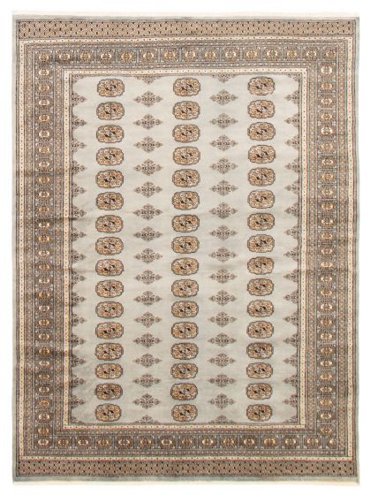 Bordered  Traditional Grey Area rug 5x8 Pakistani Hand-knotted 364241