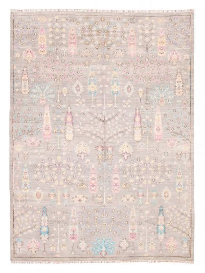 Traditional  Transitional Grey Area rug 9x12 Pakistani Hand-knotted 381771