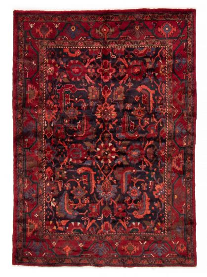 Bordered  Tribal Blue Area rug 4x6 Turkish Hand-knotted 385706