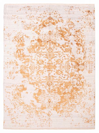 Transitional Grey Area rug 8x10 Indian Hand-knotted 391814