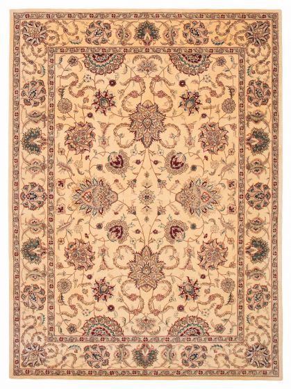 Bordered  Traditional Ivory Area rug 8x10 Chinese Hand Tufted 392045