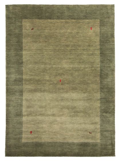 Gabbeh Tribal Green Rectangle 5x8 Indian Hand Loomed 422981