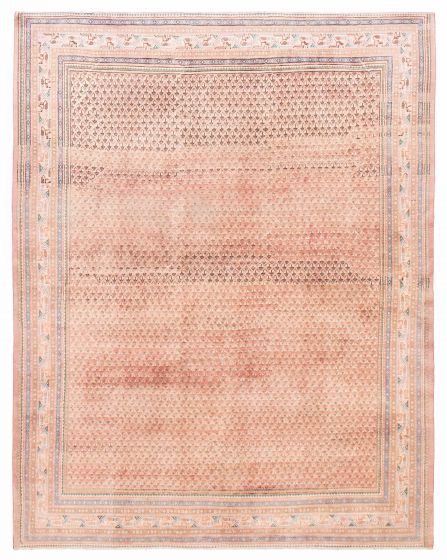 Vintage/Distressed Brown Area rug 8x10 Turkish Hand-knotted 388899