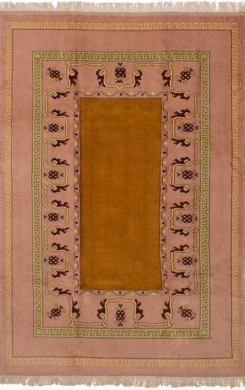 Traditional Brown Area rug 5x8 Turkish Hand-knotted 245481