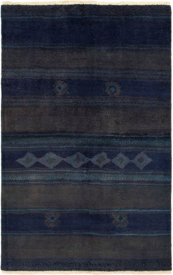 Casual  Transitional Blue Area rug 5x8 Indian Hand-knotted 286953