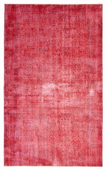 Bordered  Transitional Red Area rug 4x6 Turkish Hand-knotted 362988