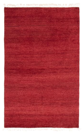 Gabbeh  Solid Red Area rug 3x5 Pakistani Hand-knotted 368454