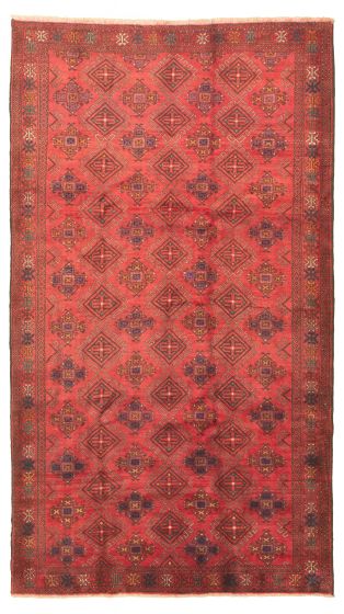 Bordered  Tribal Red Area rug Unique Turkish Hand-knotted 318008