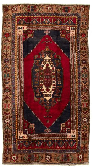 Bordered  Traditional Red Area rug 5x8 Turkish Hand-knotted 322543