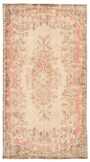 Bordered  Vintage/Distressed Yellow Area rug 6x9 Turkish Hand-knotted 372328