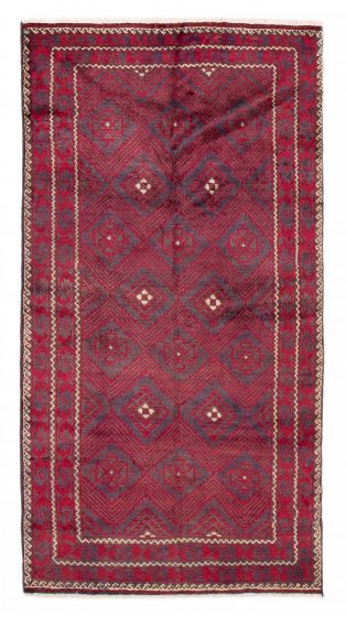 Bordered  Tribal Red Area rug Unique Afghan Hand-knotted 385475