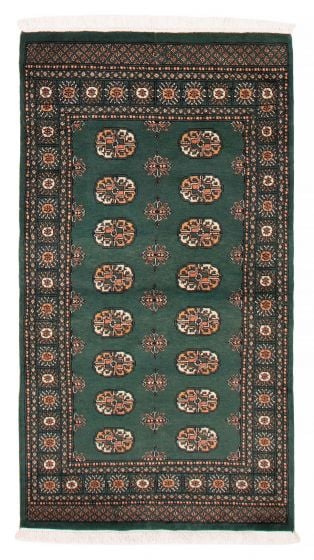 Bordered  Traditional Green Area rug 4x6 Pakistani Hand-knotted 391988