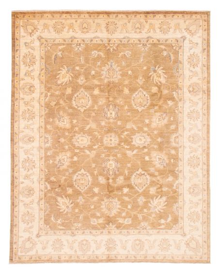 Bordered  Traditional Green Area rug 6x9 Afghan Hand-knotted 379308