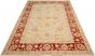 Bordered  Traditional Ivory Area rug Unique Afghan Hand-knotted 303159
