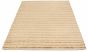 Carved  Stripes Ivory Area rug 4x6 Indian Flat-weave 315386