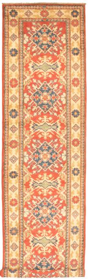 Bordered  Tribal Red Runner rug 11-ft-runner Afghan Hand-knotted 326010