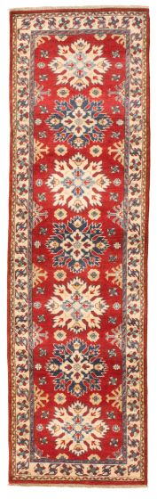 Bordered  Tribal Red Runner rug 10-ft-runner Afghan Hand-knotted 329547